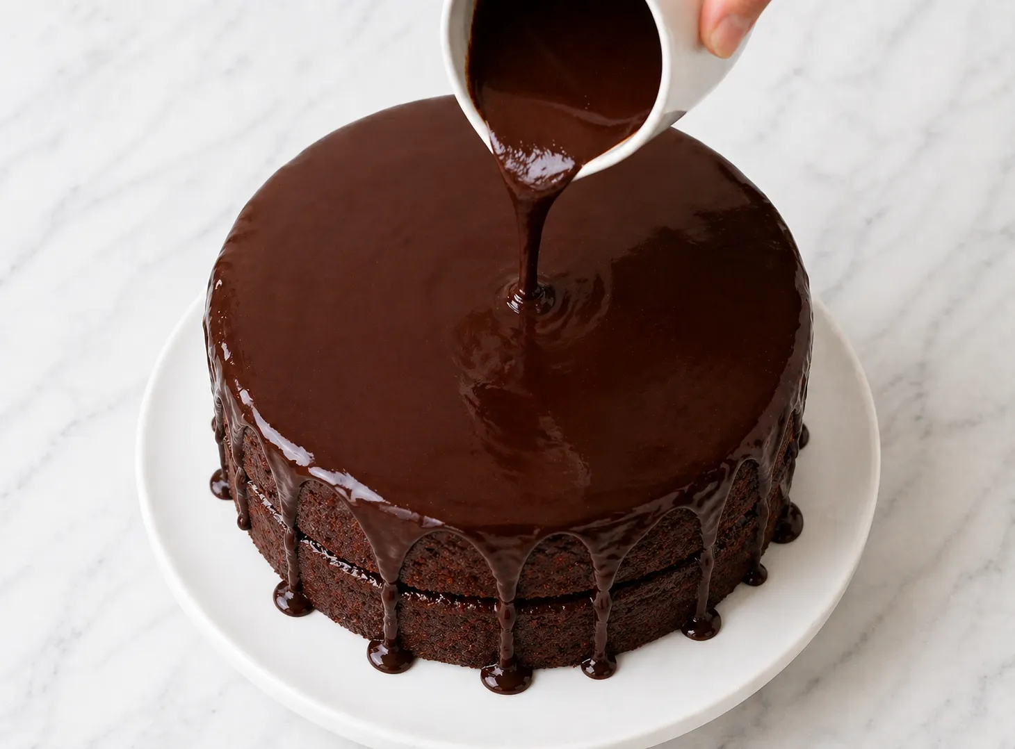 Decadent Chocolate Cake Recipe — Rich, Fudgy & Covered in Ganache instructions