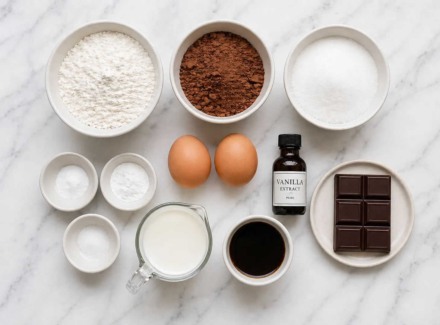 Decadent Chocolate Cake Recipe — Rich, Fudgy & Covered in Ganache ingredients