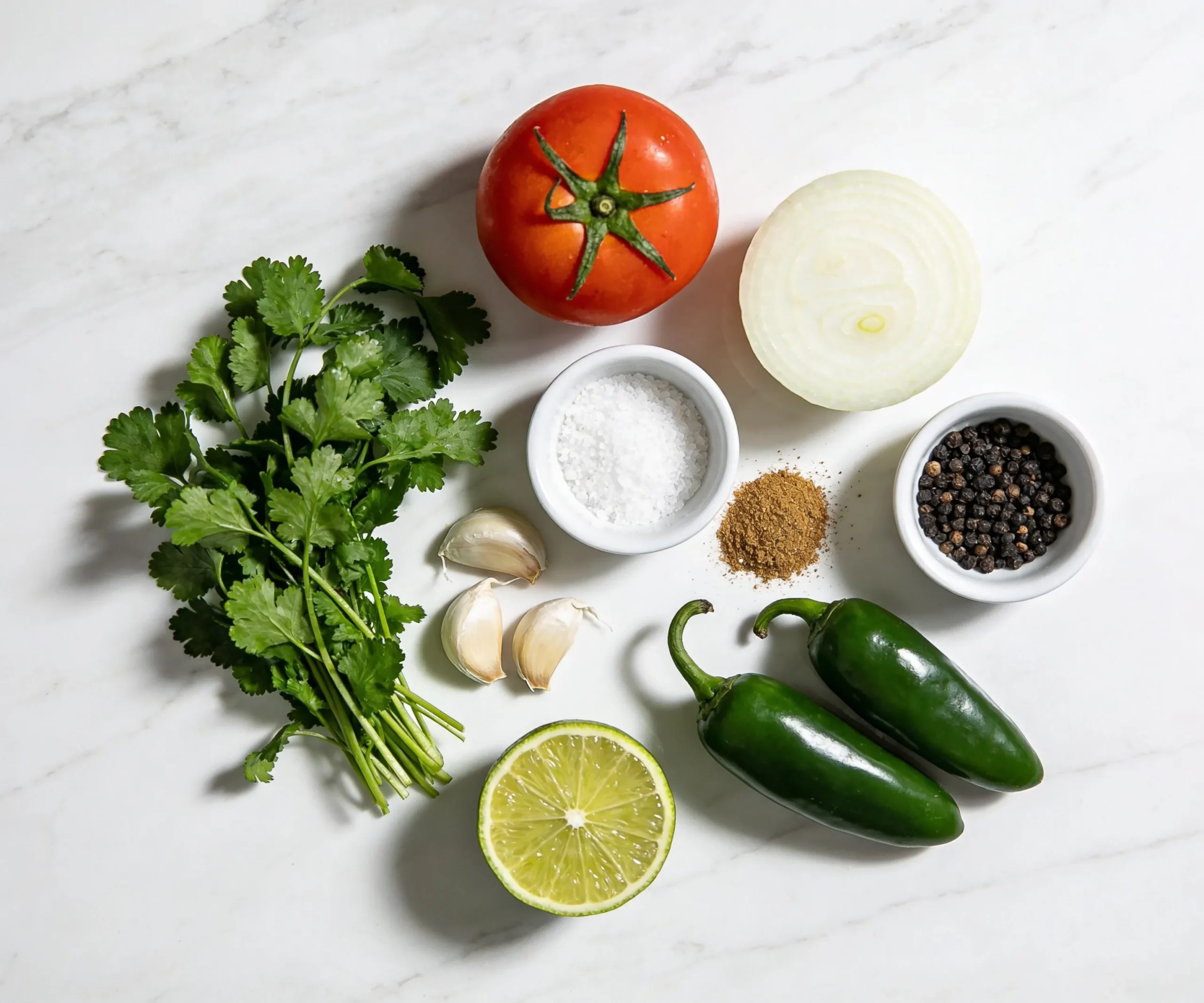 Fresh Homemade Salsa Recipe — Chunky, Spicy & Ready in 10 Minutes ingredients