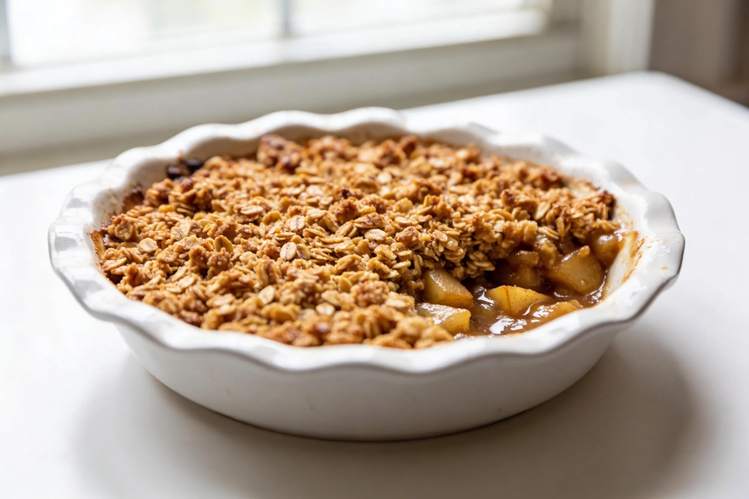 Easy Apple Crisp Recipe — Warm, Cozy & Topped With Crunchy Oat Crumble recipe visual