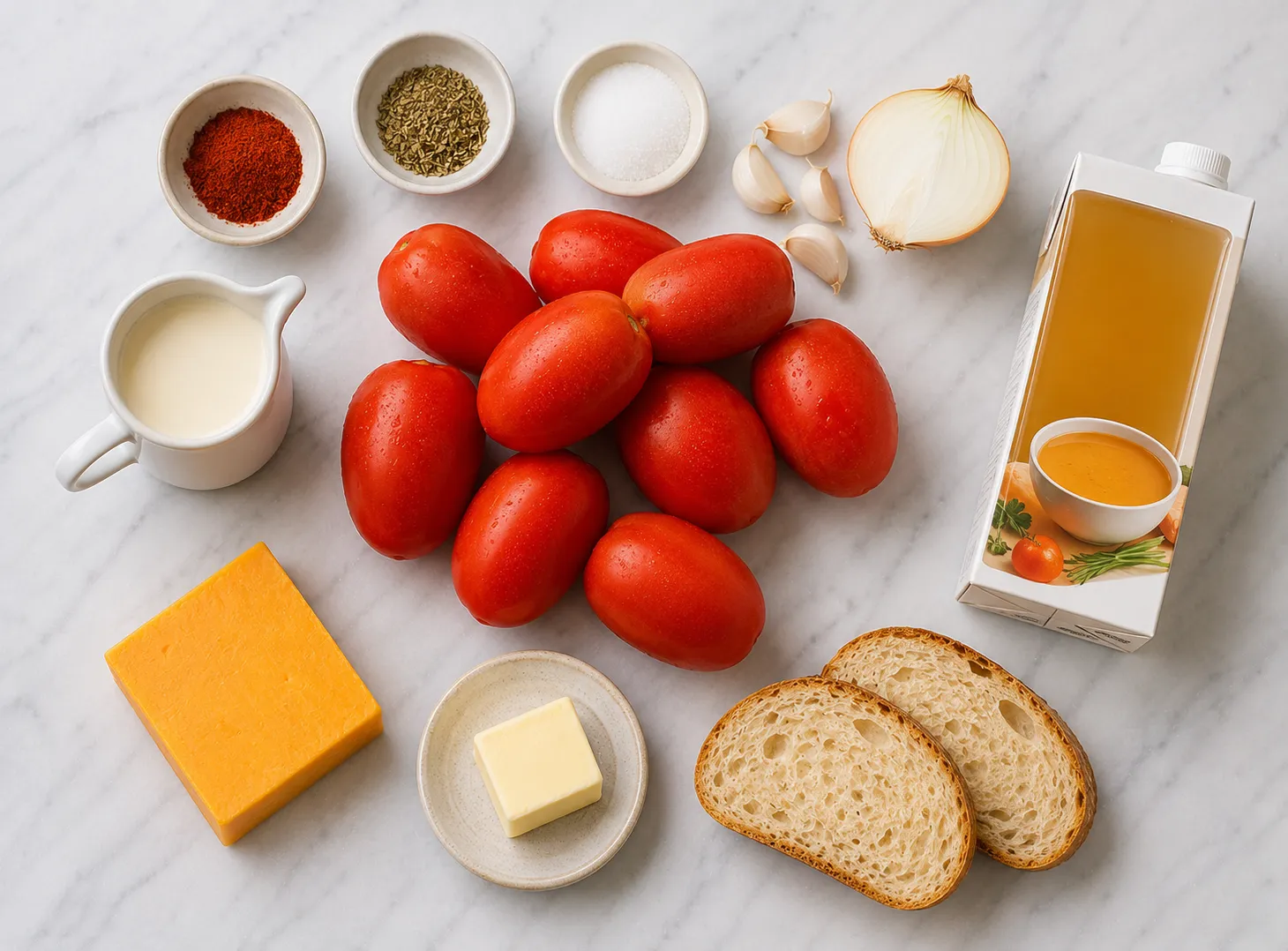 Cozy Homemade Tomato Soup Recipe — Velvety Smooth & Paired With Grilled Cheese ingredients