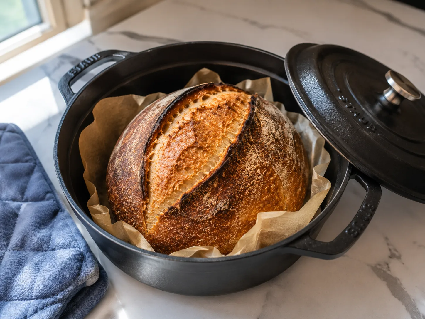 Tangy Homemade Sourdough Bread Recipe — Crusty Outside, Chewy Inside instructions