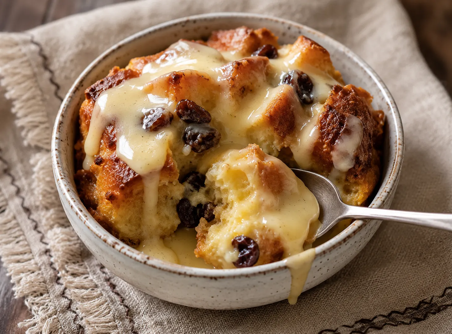 Old-Fashioned Bread Pudding Recipe With Vanilla Sauce — Warm & Indulgent recipe visual