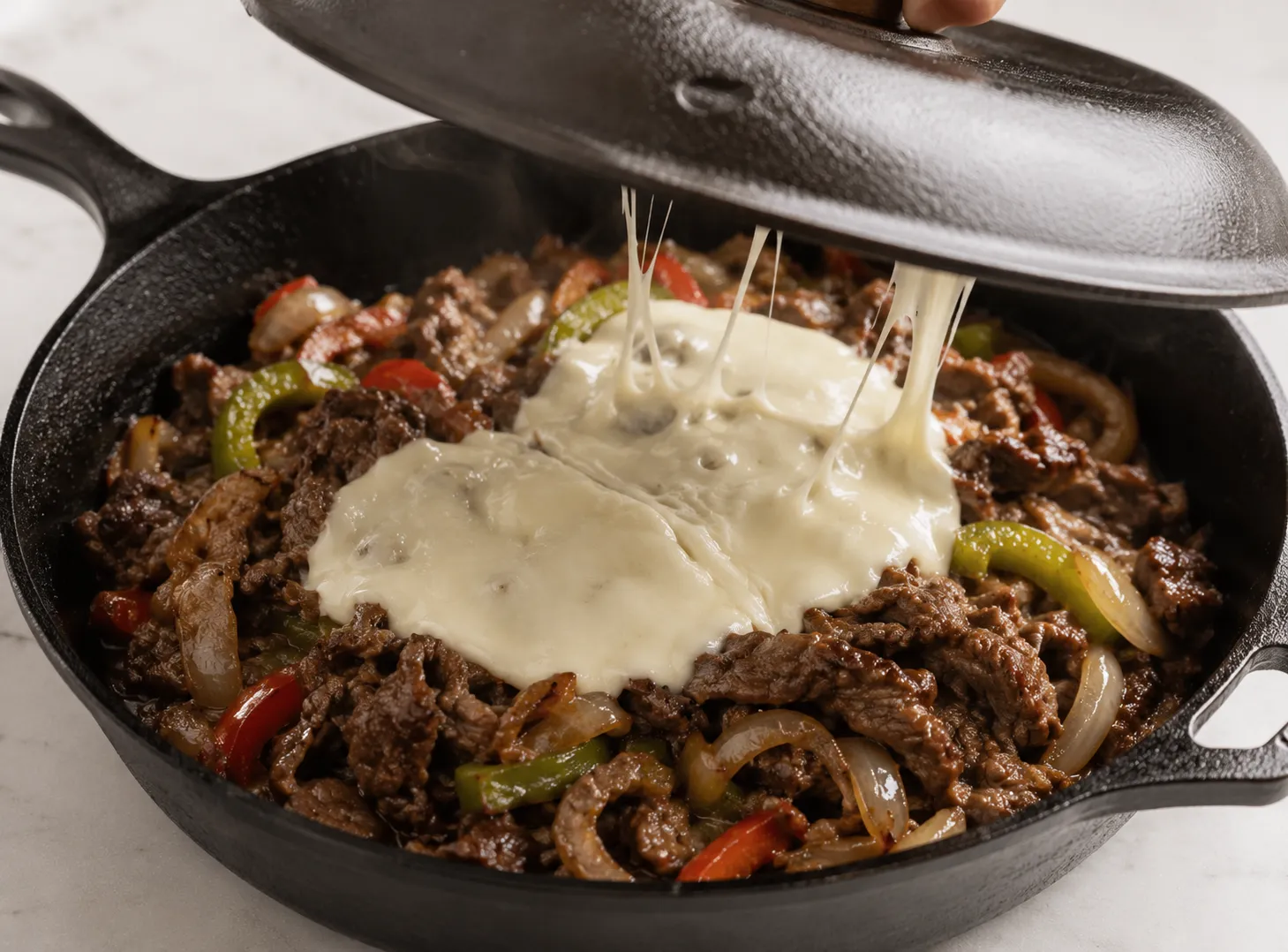 Crispy Philly Cheesesteak Sandwich Recipe — Loaded With Peppers, Onions & Cheese instructions