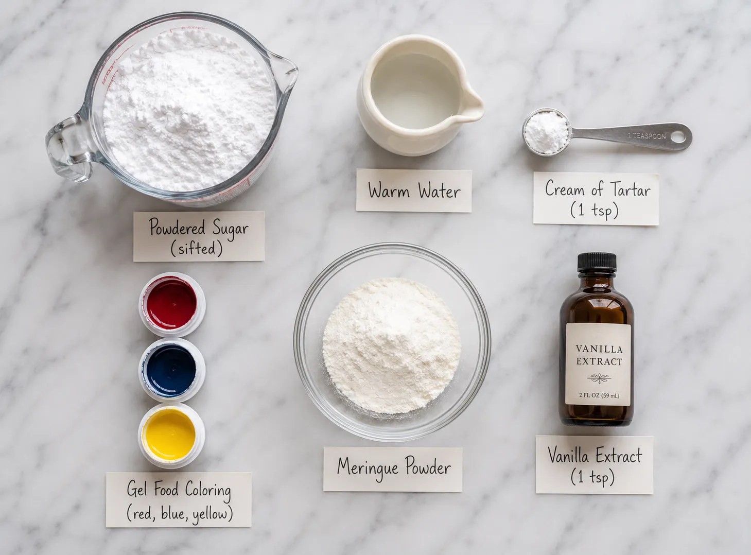 Smooth Royal Icing Recipe — Perfect for Cookie Decorating That Dries Hard ingredients