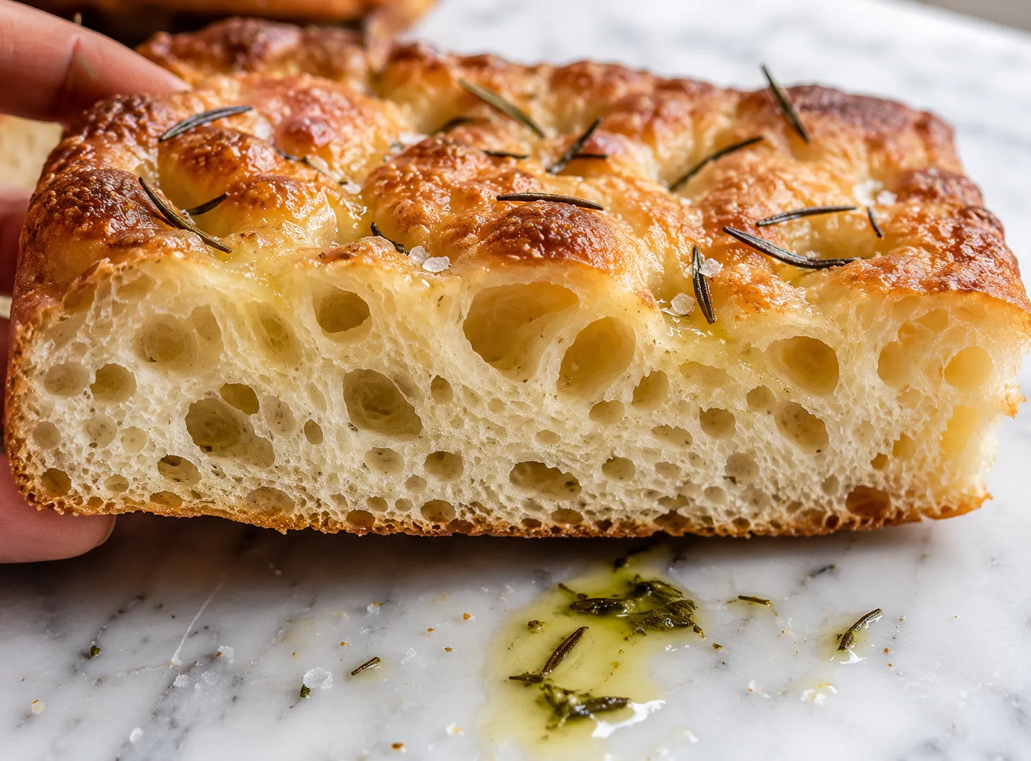 Easy Homemade Focaccia Bread Recipe — Crispy Edges, Fluffy Center & Loaded With Herbs recipe visual