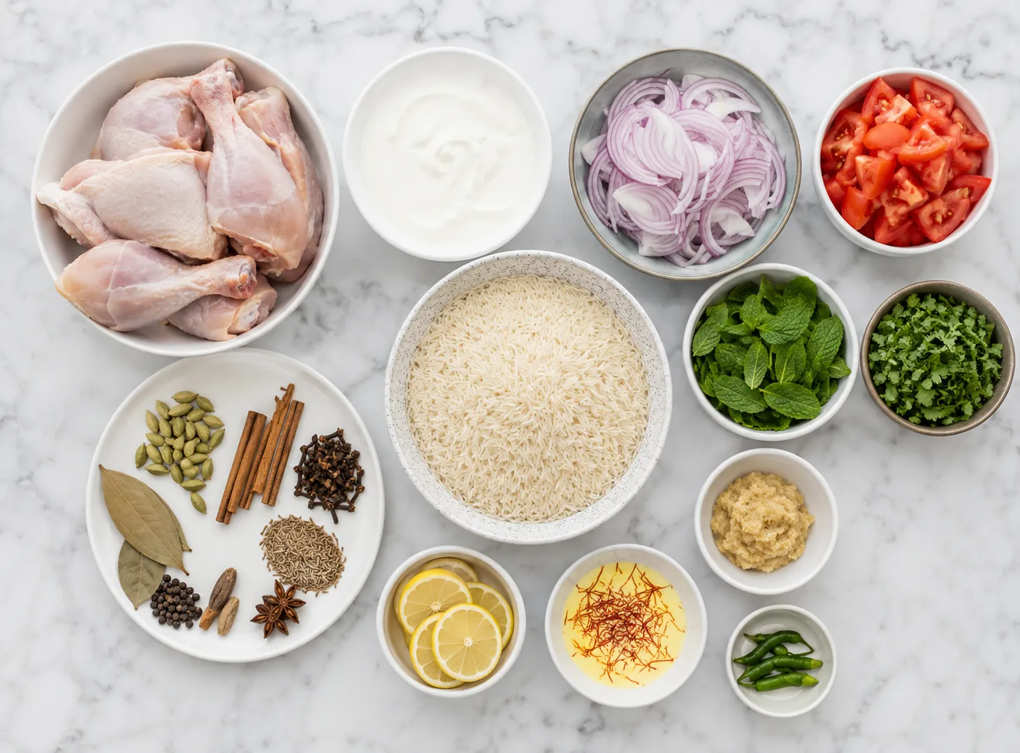 Aromatic Biryani Recipe — Fragrant Rice, Tender Chicken & Layers of Spice ingredients