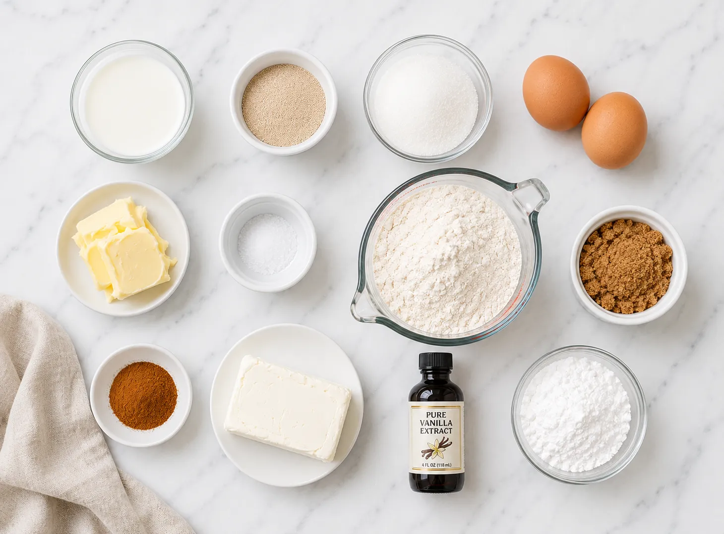 Soft Fluffy Cinnamon Rolls Recipe — Gooey, Bakery-Style & Ready For Weekend Mornings ingredients