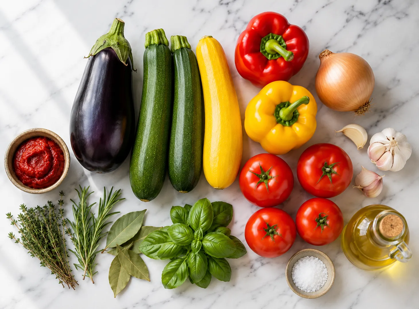 Classic French Ratatouille Recipe — Colorful, Healthy & Impressively Beautiful ingredients