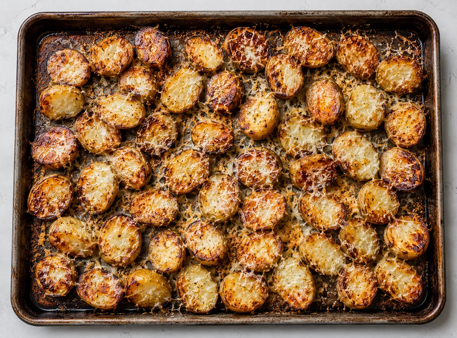 Easy Garlic Parmesan Roasted Potatoes Recipe — Crispy Outside, Tender Inside instructions