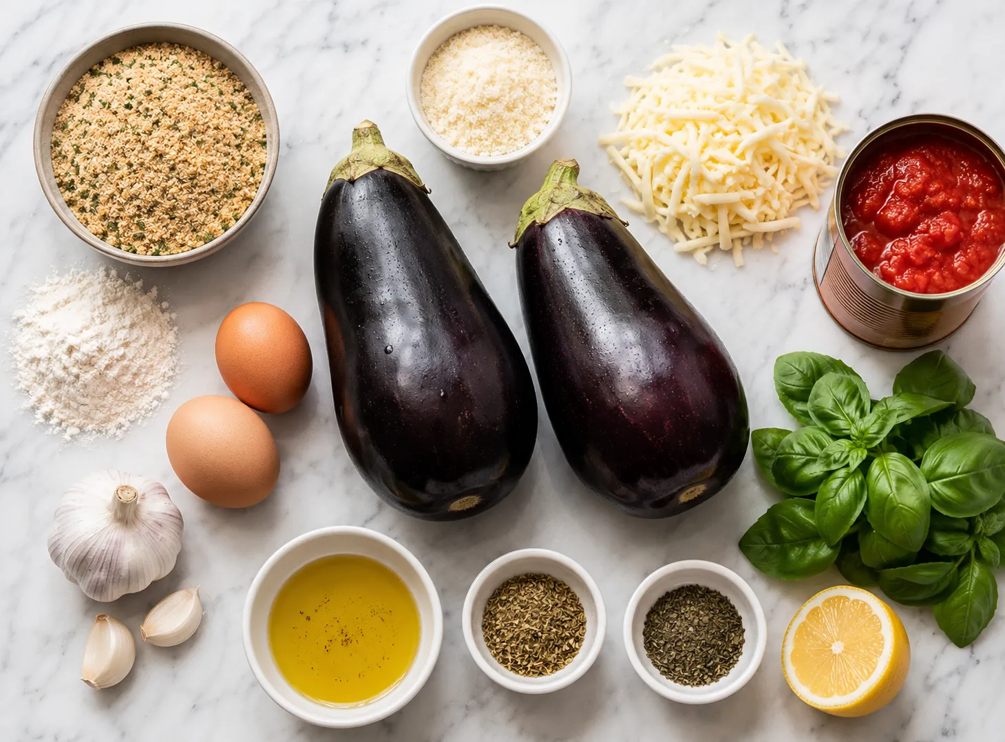 Eggplant Parmesan Recipe — Crispy Layers With Melty Cheese ingredients