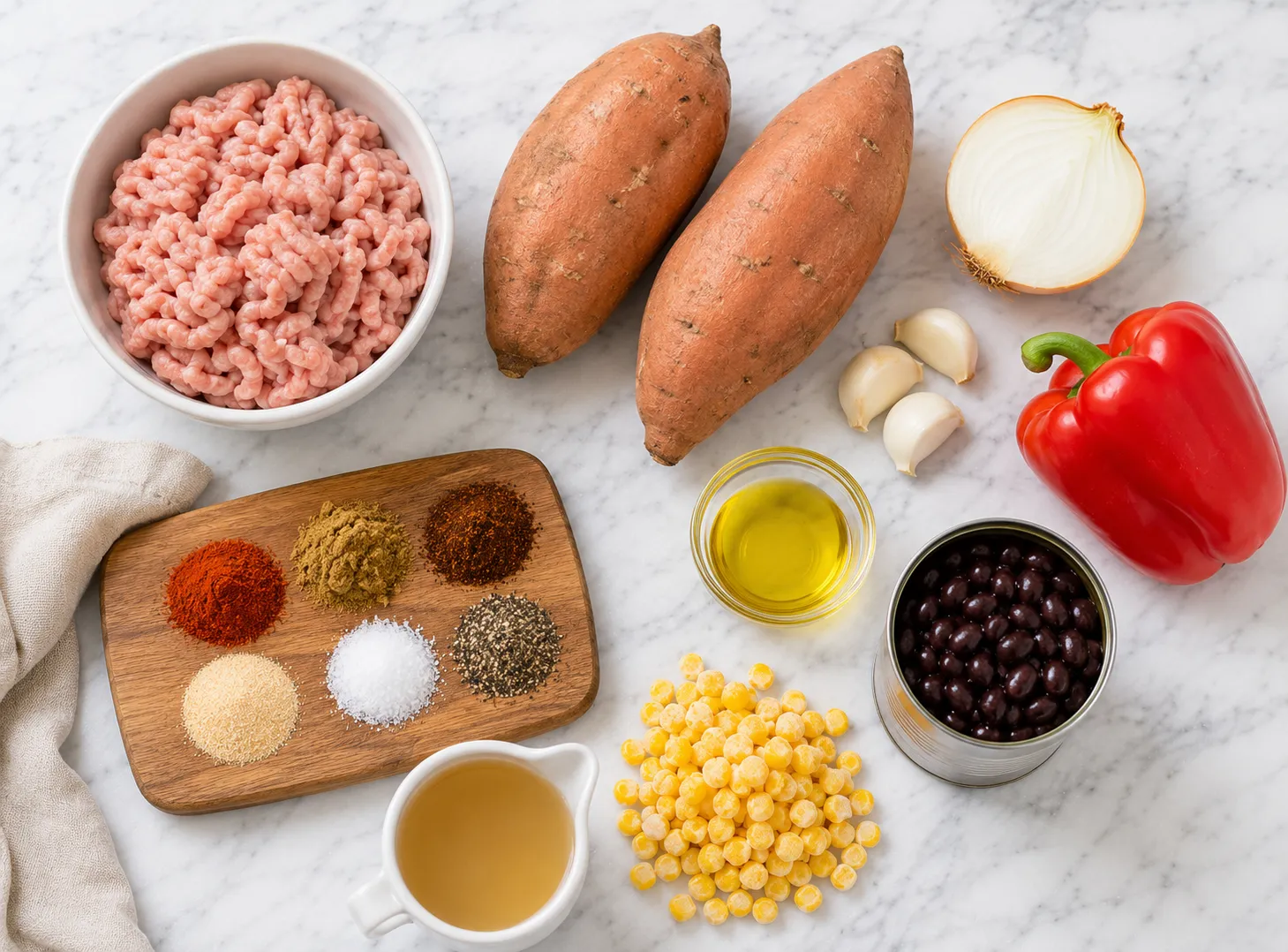 Ground Turkey Sweet Potato Skillet Recipe: Healthy One-Pan Dinner ingredients