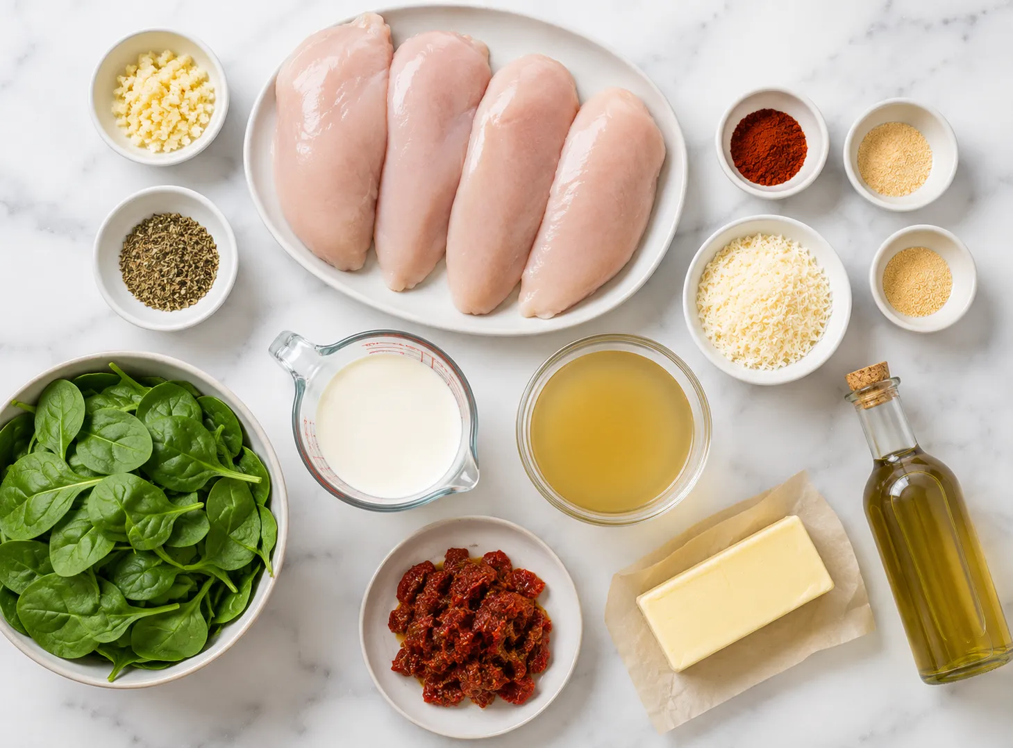 Creamy Tuscan Chicken Recipe — Easy One-Skillet Dinner ingredients
