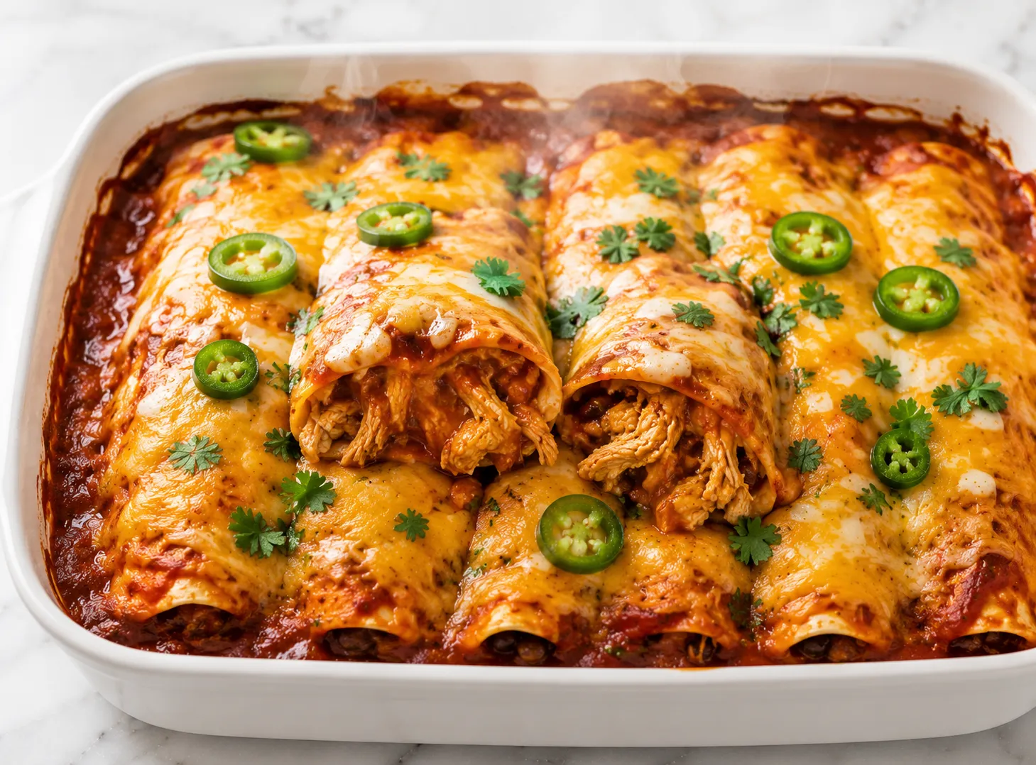Easy Chicken Enchilada Recipe — Cheesy, Saucy & Family Dinner Favorite recipe visual