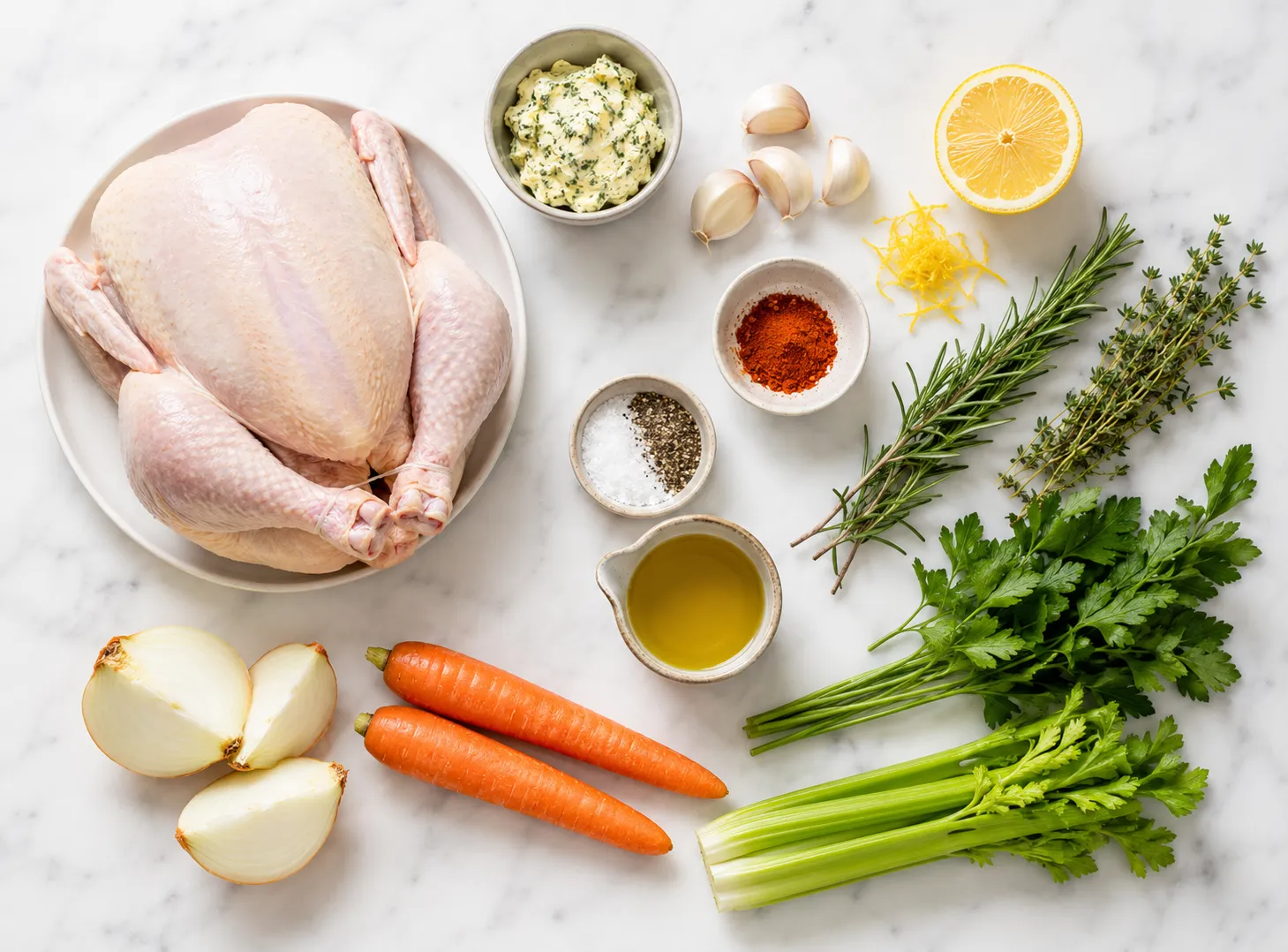 Lemon Herb Roasted Chicken Recipe — Juicy and Flavorful Every Time ingredients