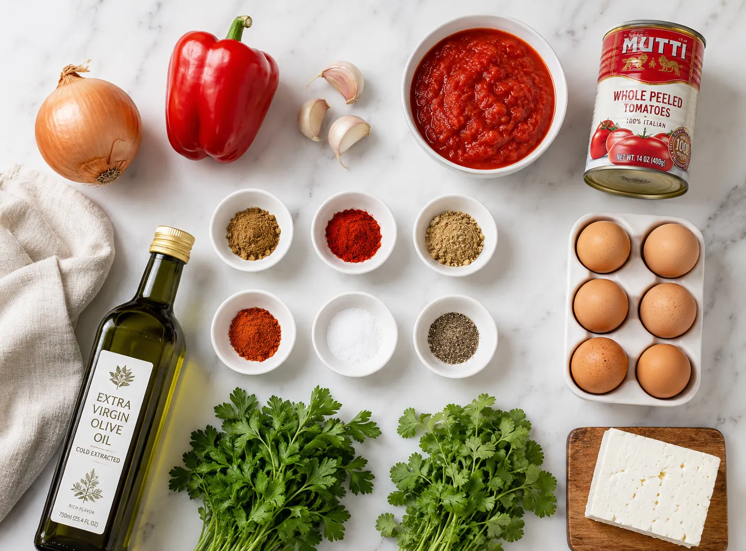 Shakshuka Recipe: Eggs Simmered in Spiced Tomato Sauce ingredients