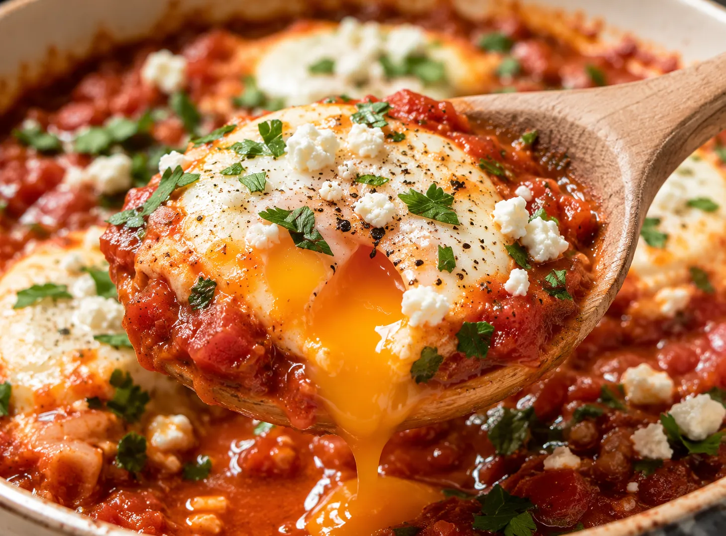 Shakshuka Recipe: Eggs Simmered in Spiced Tomato Sauce recipe visual