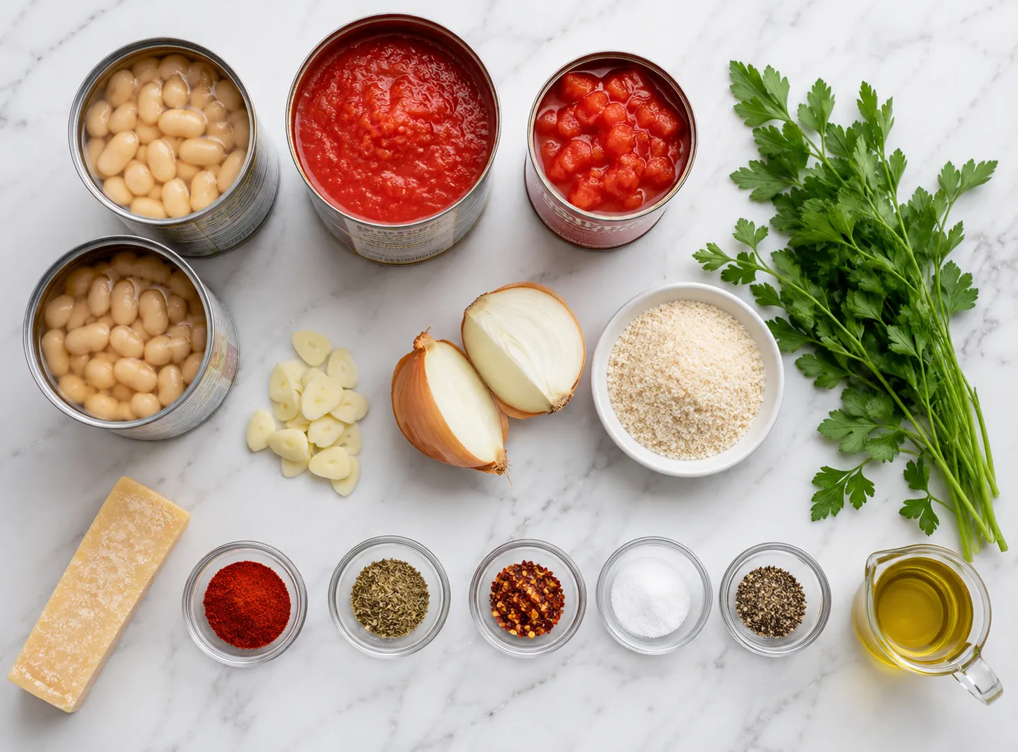 White Bean Tomato Bake Recipe: Easy Rustic Dinner From Pantry Staples ingredients