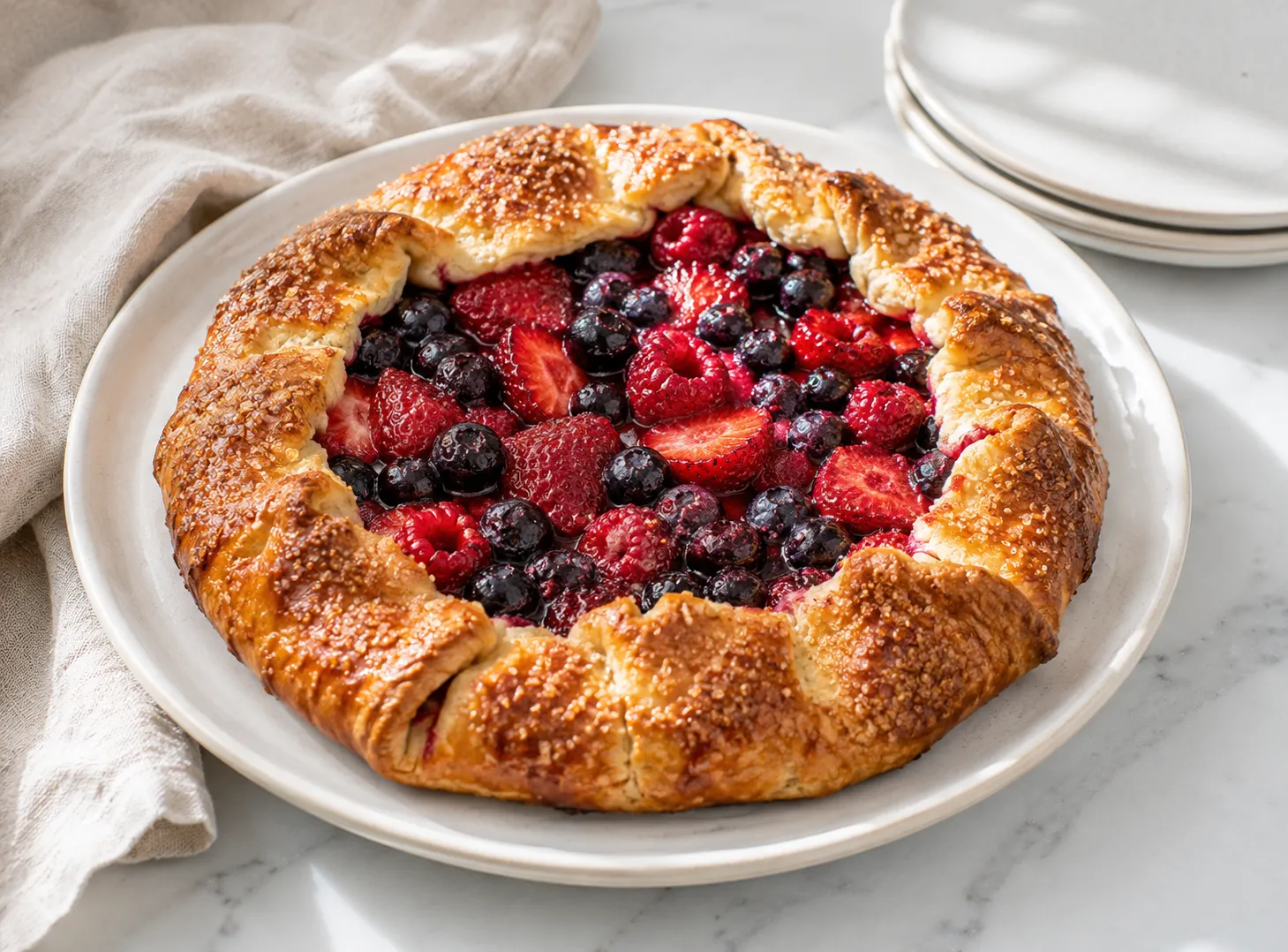 Baked Berry Galette, Golden and Fresh Out of the Oven