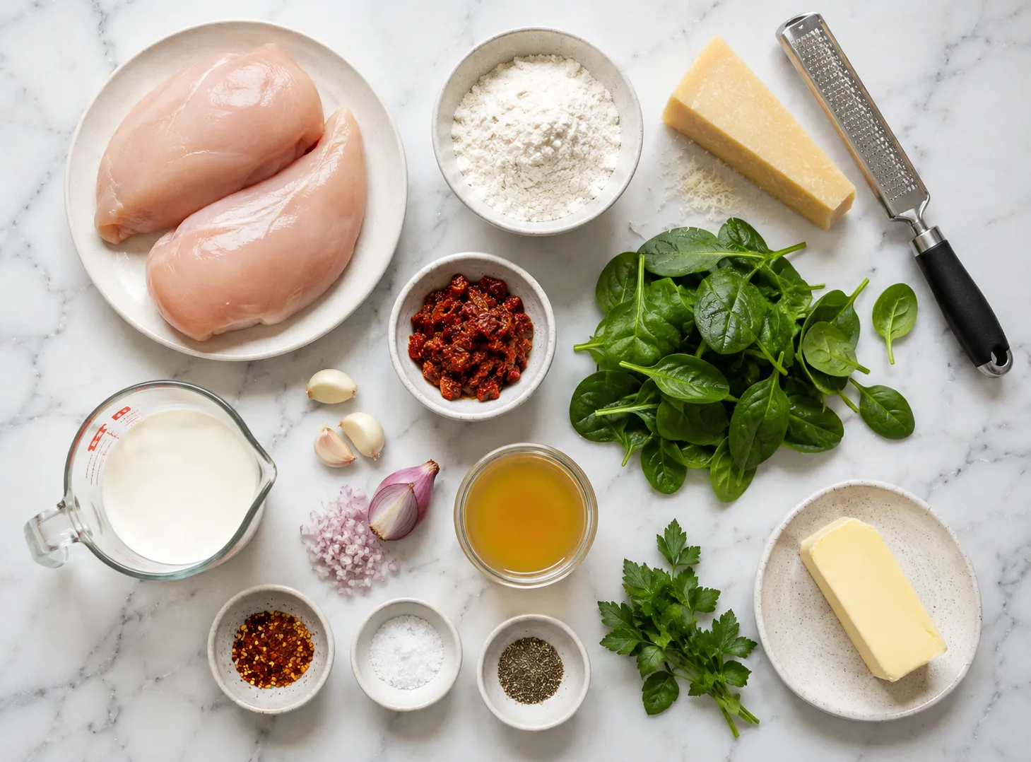 Chicken Florentine Recipe: Creamy Spinach Chicken Skillet ingredients