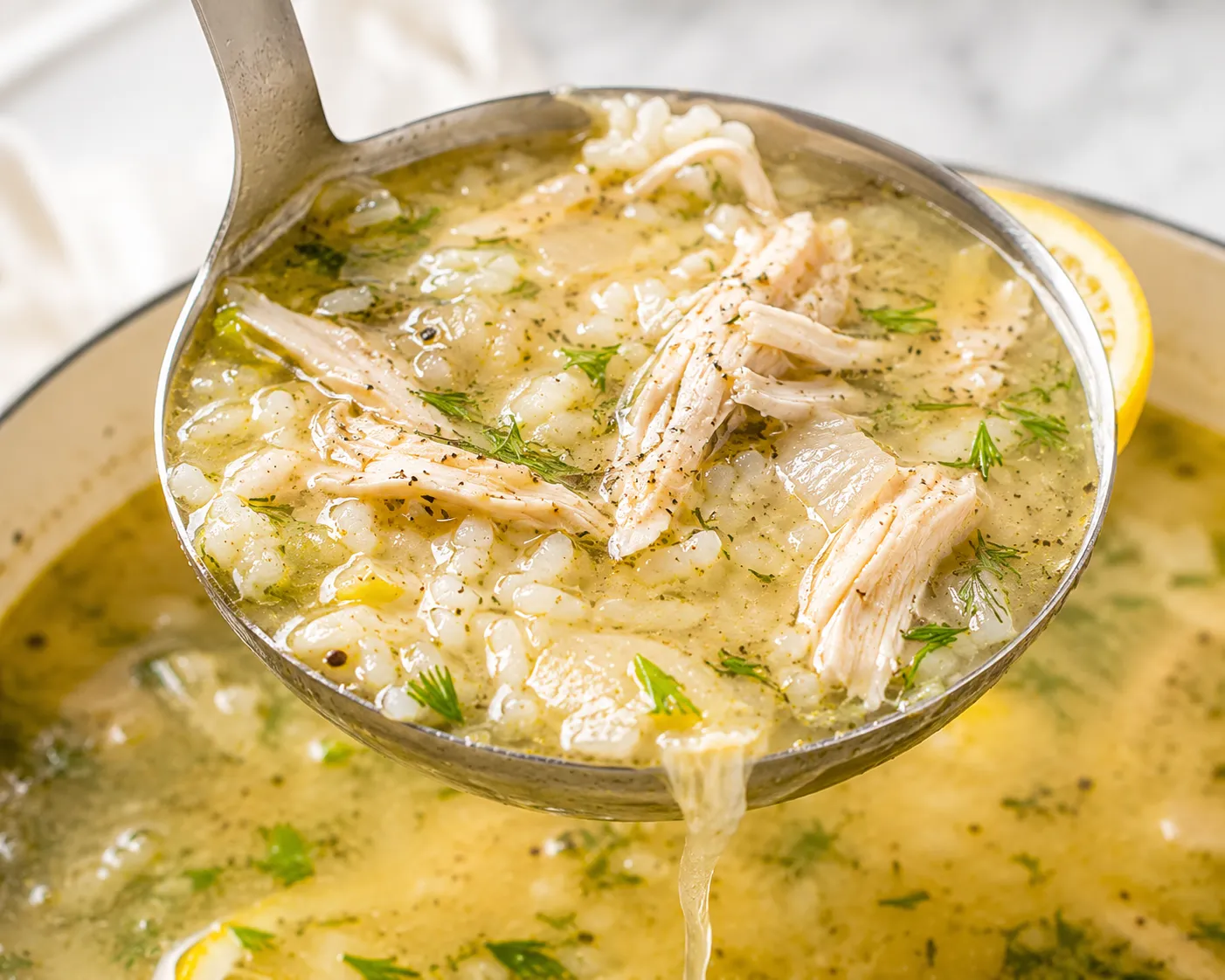 Greek Lemon Chicken Soup Recipe: Light, Bright and Comforting recipe visual