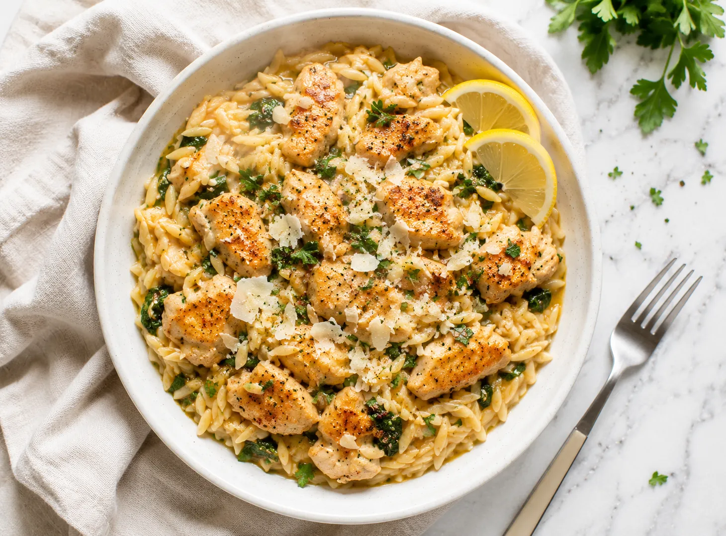 Lemon Chicken Orzo Recipe — Bright, Light and Weeknight Friendly recipe visual