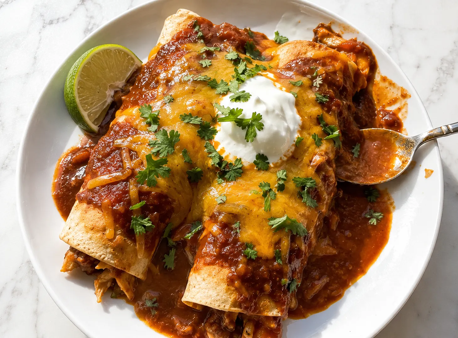 Cheese Enchiladas Recipe: Simple, Saucy and Ultra Comforting recipe visual
