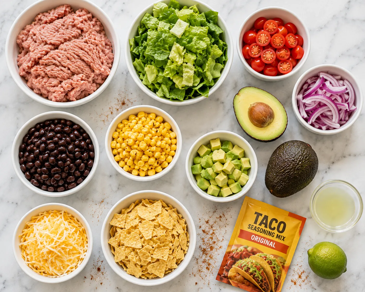 Turkey Taco Salad Recipe: Fresh, Crunchy and Protein Packed ingredients