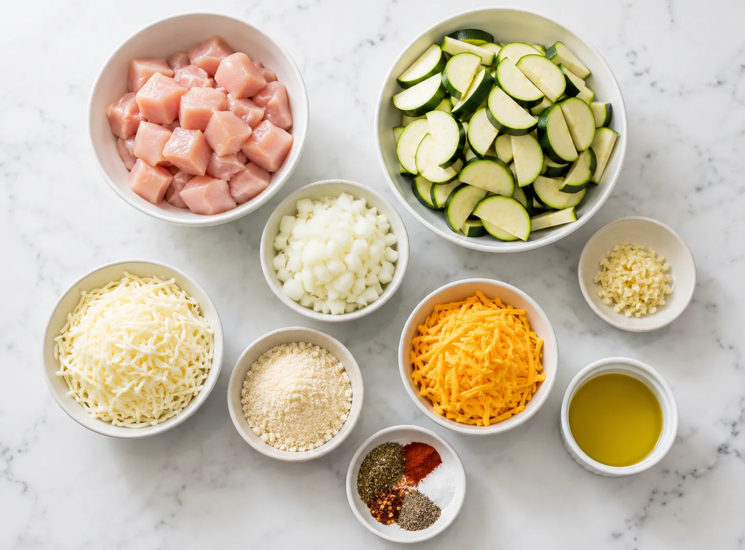Chicken Zucchini Bake Recipe: Easy Low Carb Dinner Casserole ingredients