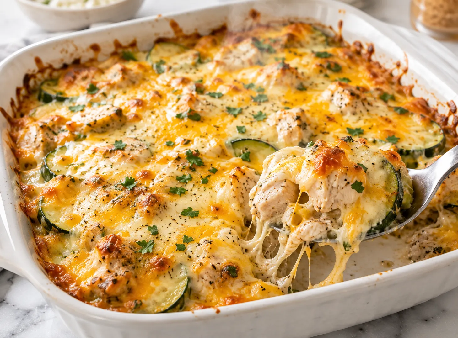 Chicken Zucchini Bake Recipe: Easy Low Carb Dinner Casserole instructions
