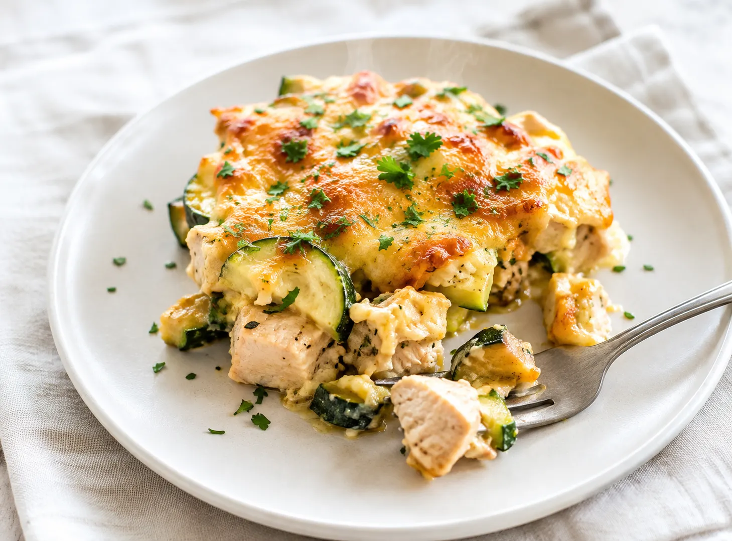 Chicken Zucchini Bake Recipe: Easy Low Carb Dinner Casserole recipe visual
