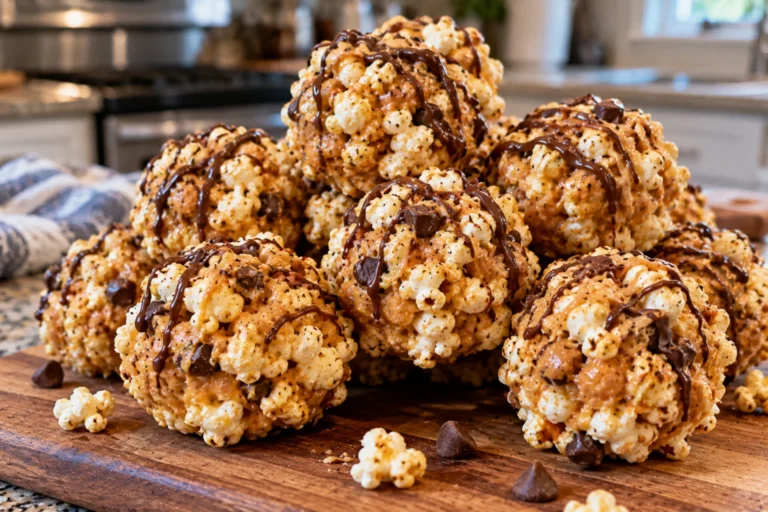 Peanut Butter Popcorn Balls hero