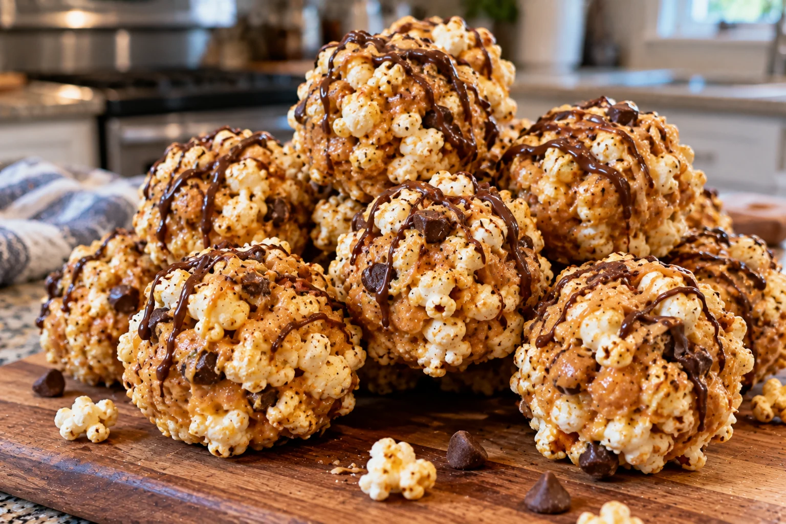 Peanut Butter Popcorn Balls hero