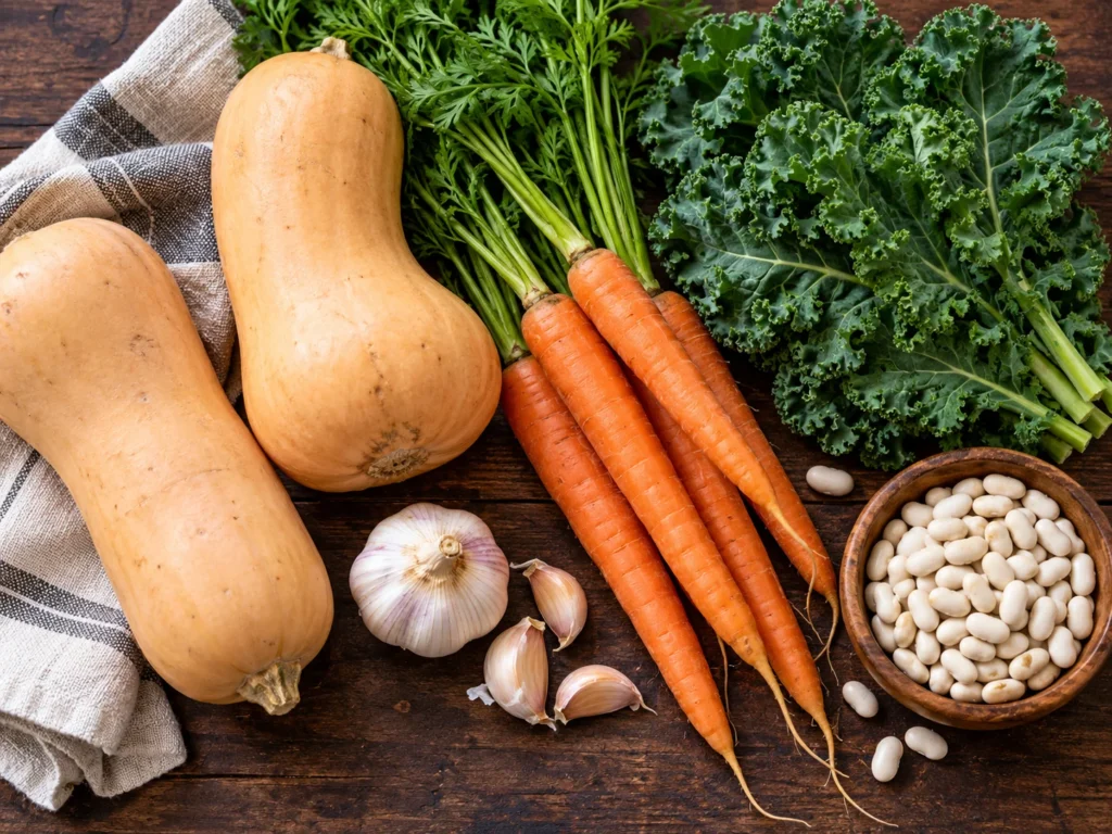 Ingredients for the Slow Cooker Fall Harvest Soup.